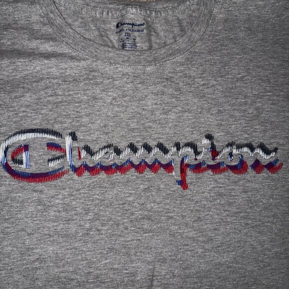 SOLD-Men's XXL Champion Logo Tee - Gray Heather T-Shirt - EUC 2XL - Picture 2 of 6